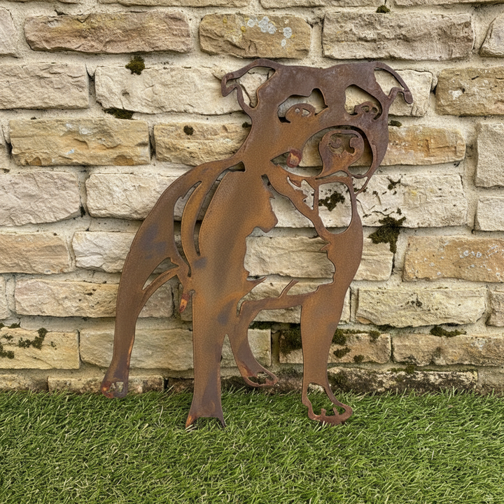 Staffy Dog - Staffordshire Bull Terrier Metal Wall Art - Garden Ornament