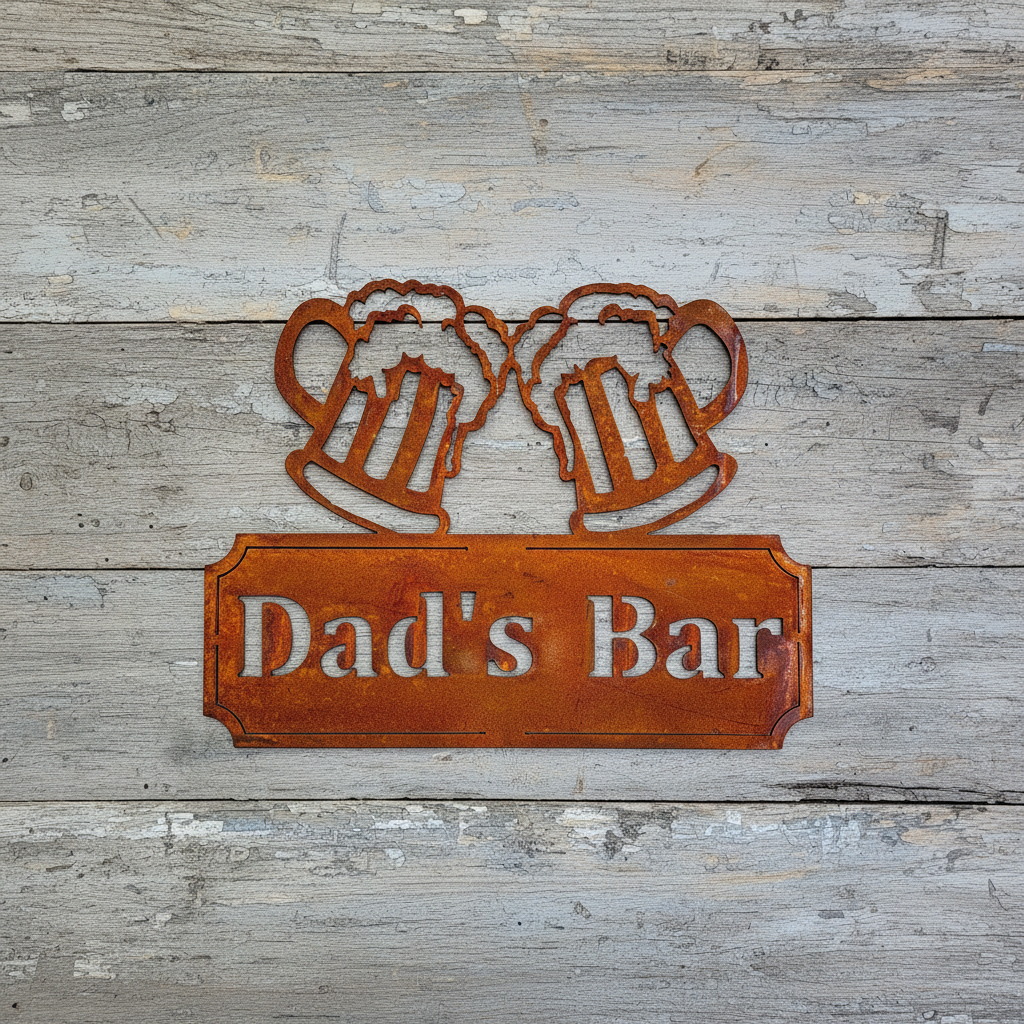 Dad's - Pop's - Custom Made Metal Bar Sign