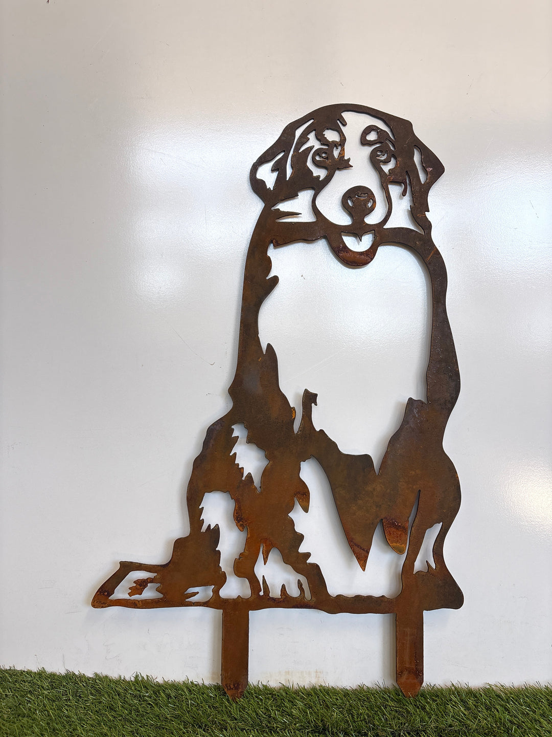 Golden Retriever Sitting Dog Metal Wall Art - Garden Art