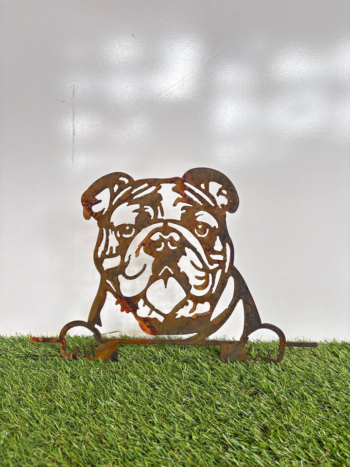 Bulldog - Dog Memorial Plaque - Metal Art