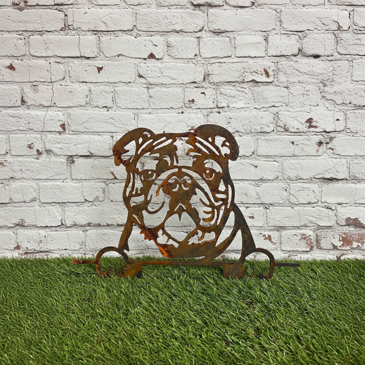 Bulldog - Dog Memorial Plaque - Metal Art