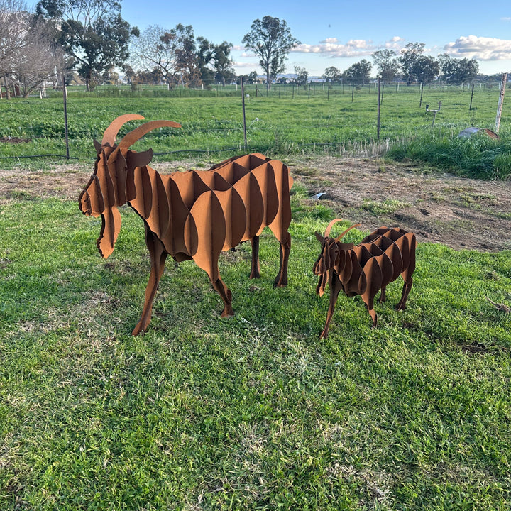 Metal Goat Sculpture – Farmyard &amp; Garden Art