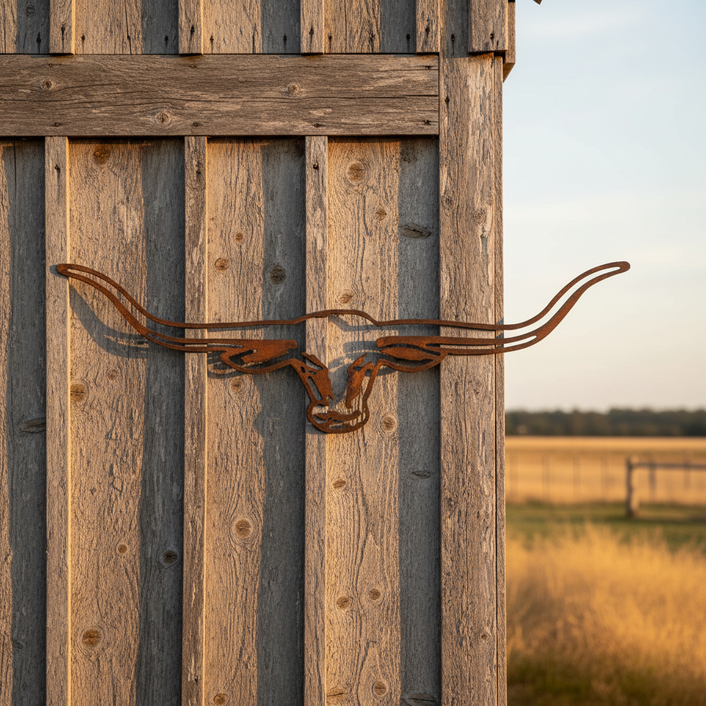 Long horns Metal Wall Art