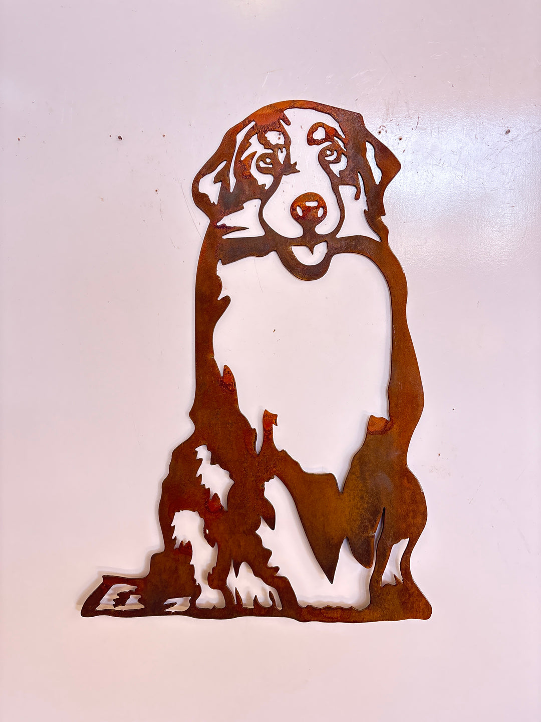Golden Retriever Sitting Dog Metal Wall Art - Garden Art