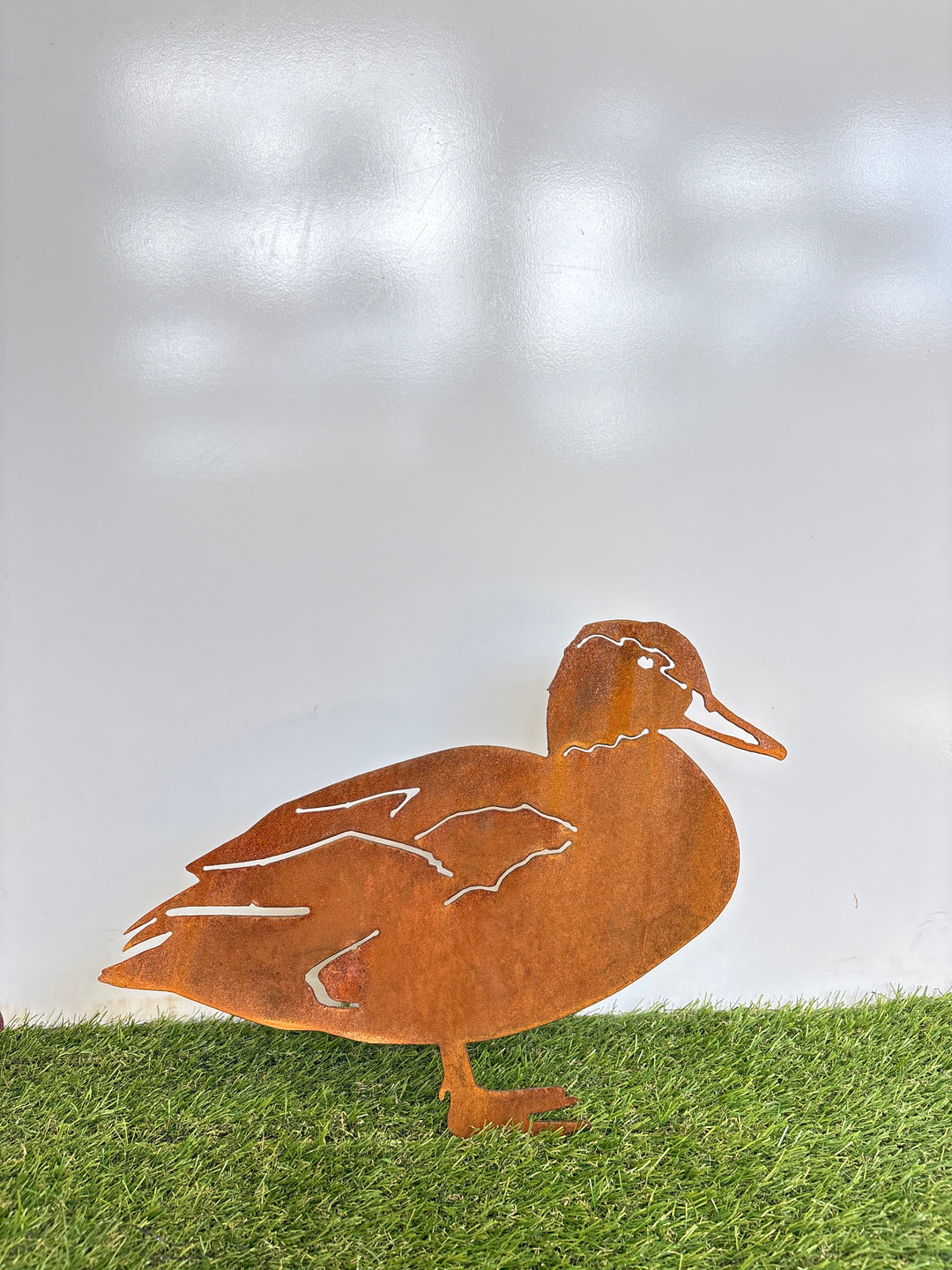 Duck and Ducklings Metal Garden Art