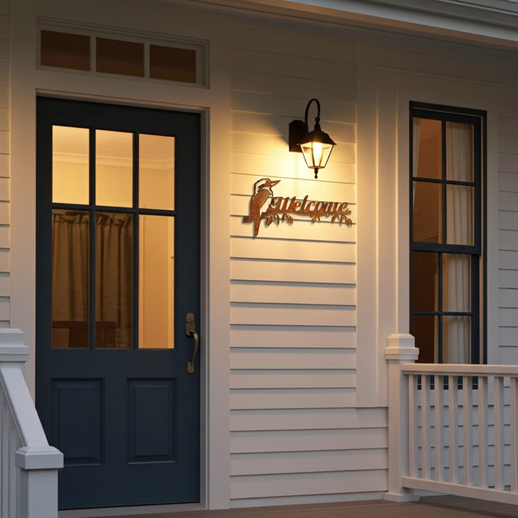 Kookaburra Metal Welcome Sign - Custom wording available