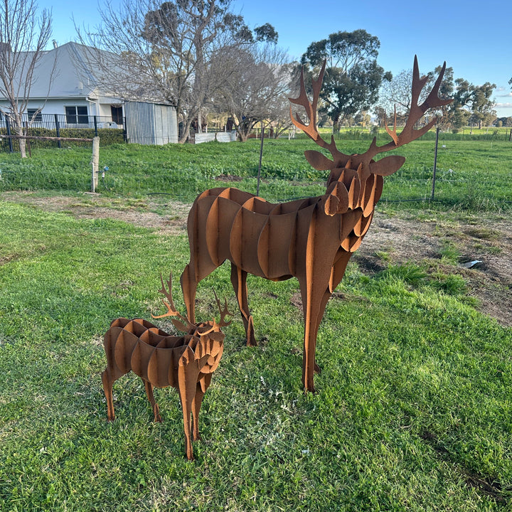 Metal Deer Sculpture – Rustic Garden &amp; Property Art