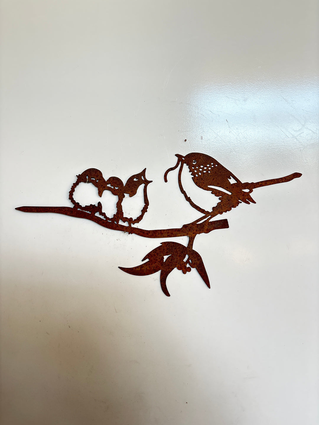 Wren Bird and babies - Metal Wall Art