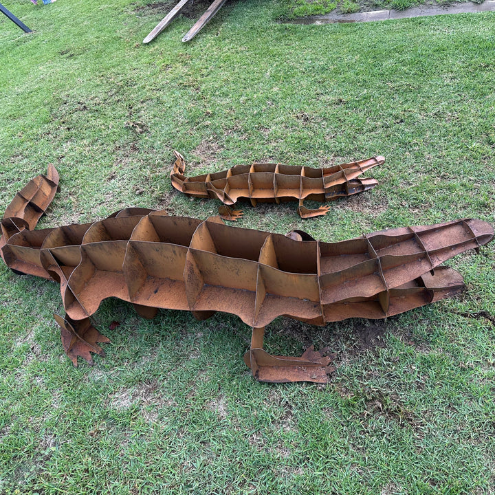 Metal Crocodile Sculpture – Australian Wildlife Garden Art