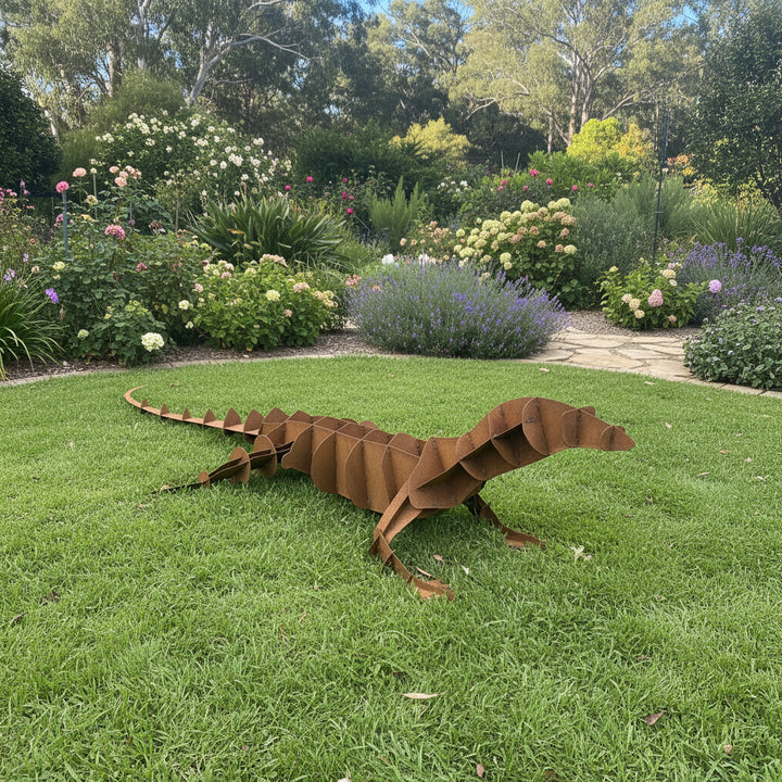 Metal Goanna Sculpture – Australian Garden Art