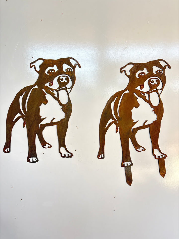 Staffy Dog - Staffordshire Bull Terrier Metal Wall Art - Garden Ornament