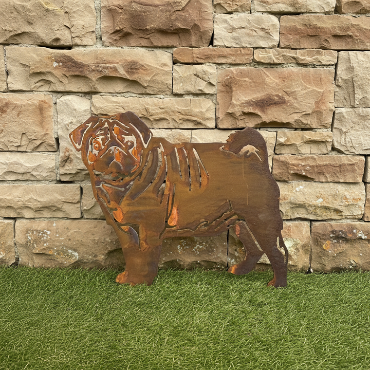 Pug Dog Metal Wall Art - Garden Art