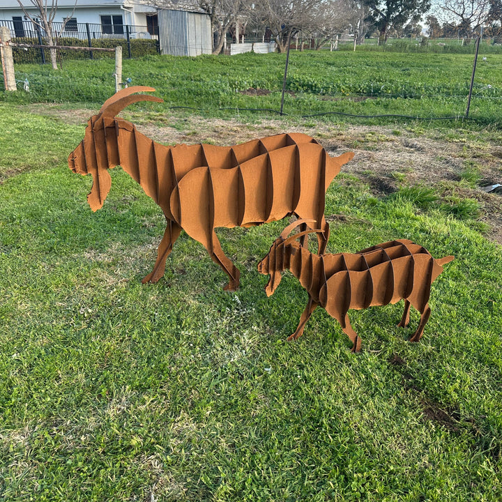 Metal Goat Sculpture – Farmyard &amp; Garden Art