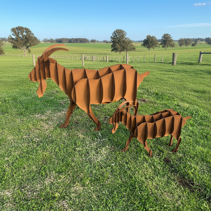 Metal Goat Sculpture – Farmyard &amp; Garden Art