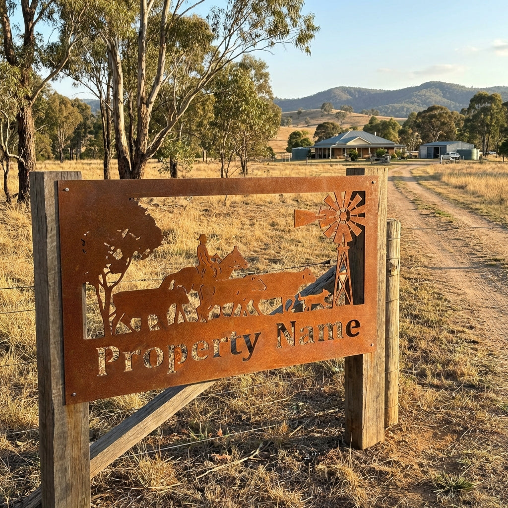 Custom Made Metal Property Sign Cattle Drover