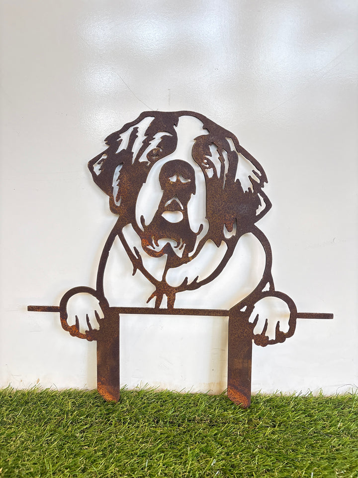 St Bernard - Dog Memorial Plaque - Metal Art