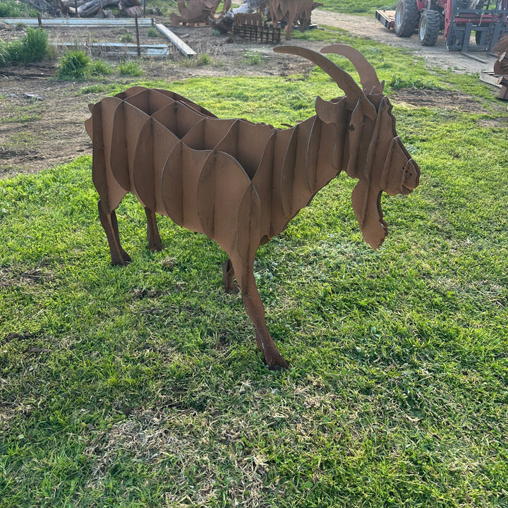Metal Goat Sculpture – Farmyard &amp; Garden Art