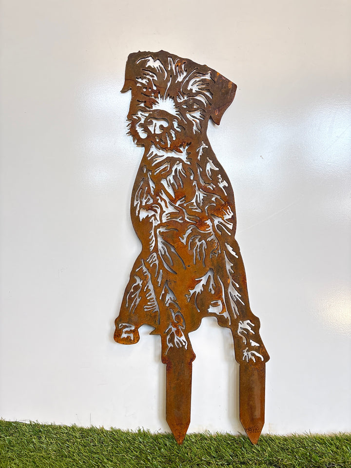 Border Terrier Metal Wall Art - Dog Garden Art