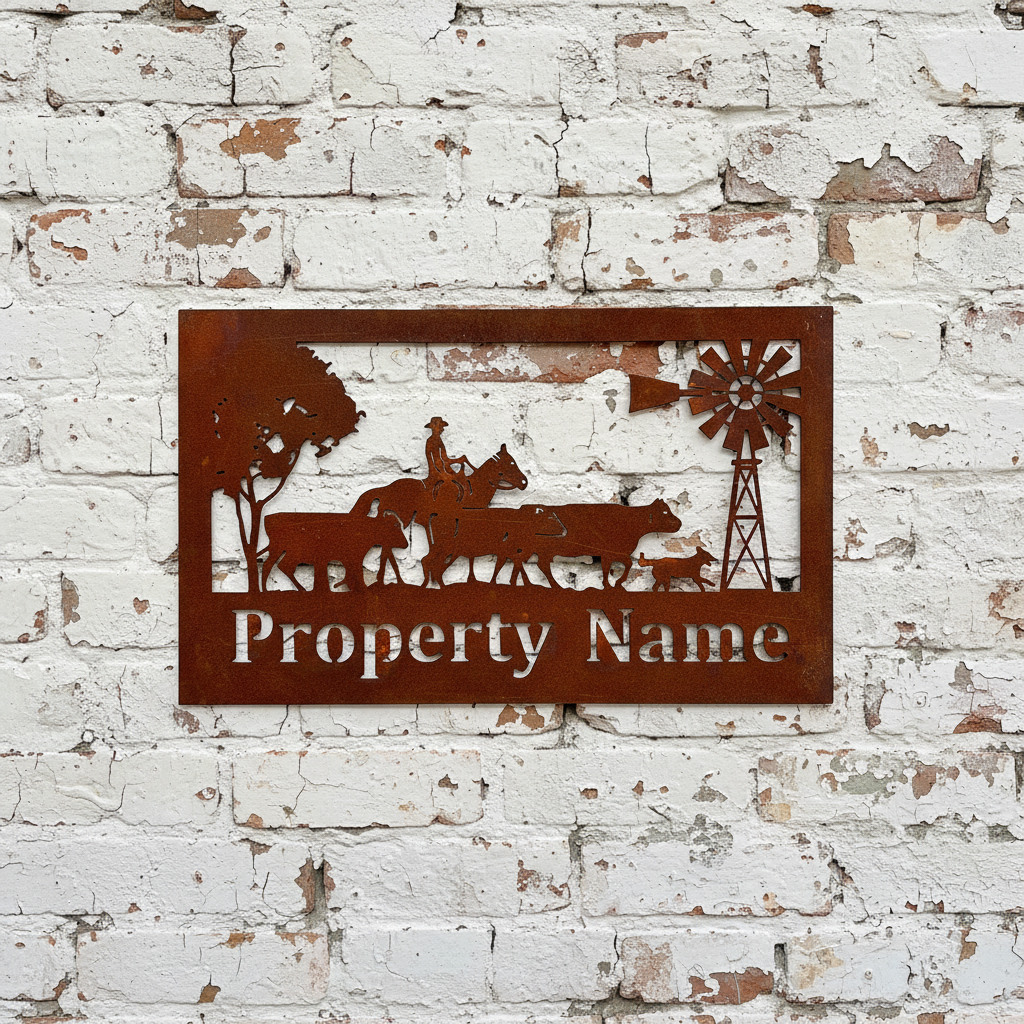 Custom Made Metal Property Sign Cattle Drover