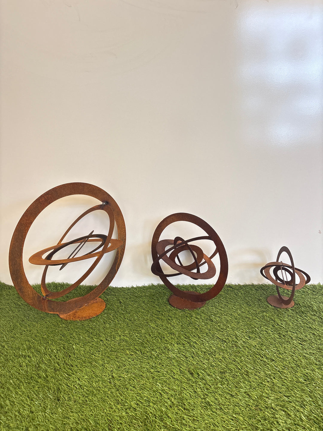 3d Garden Spheres - Sculpture - Small Set - Metal Garden Art