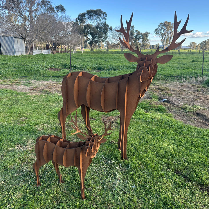 Metal Deer Sculpture – Rustic Garden &amp; Property Art