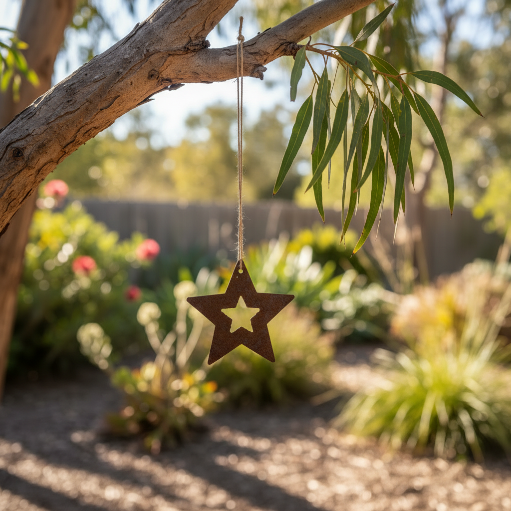 Hanging Metal Star - Garden Art