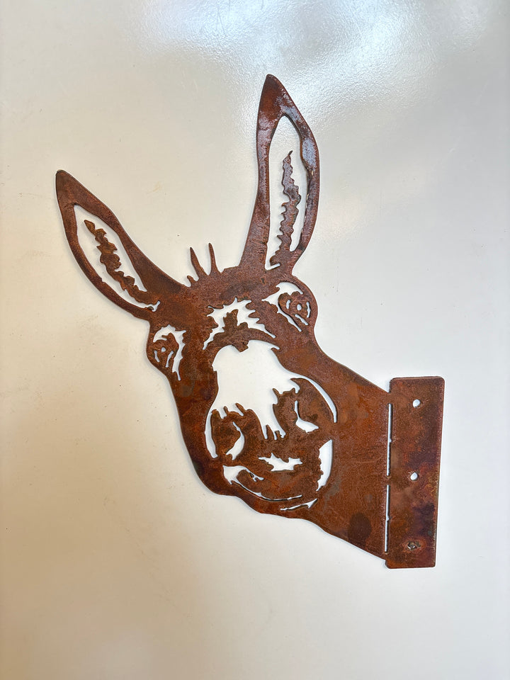 Peek a Boo Donkey - Metal Animal Garden Art