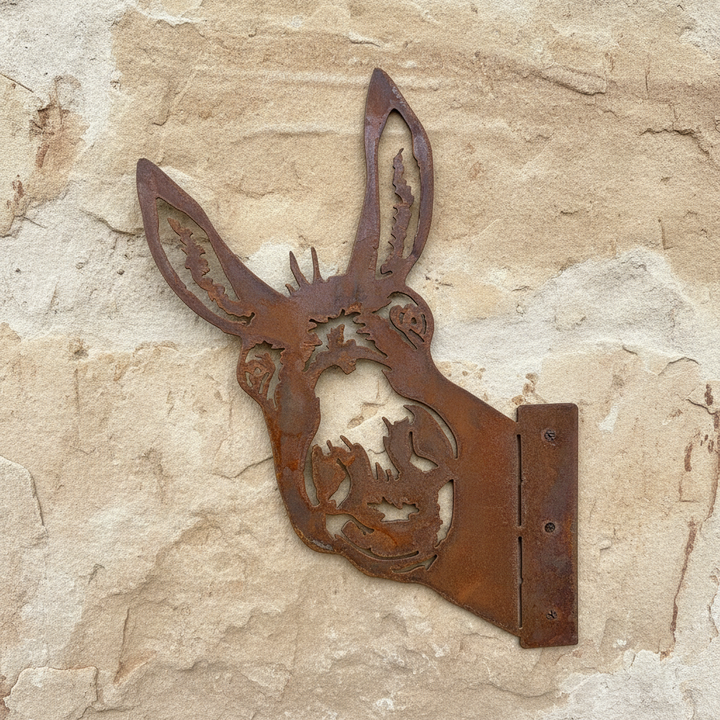 Peek a Boo Donkey - Metal Animal Garden Art
