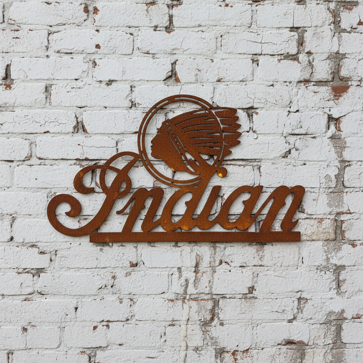 Indian Motorcycles Sign Metal Wall Art