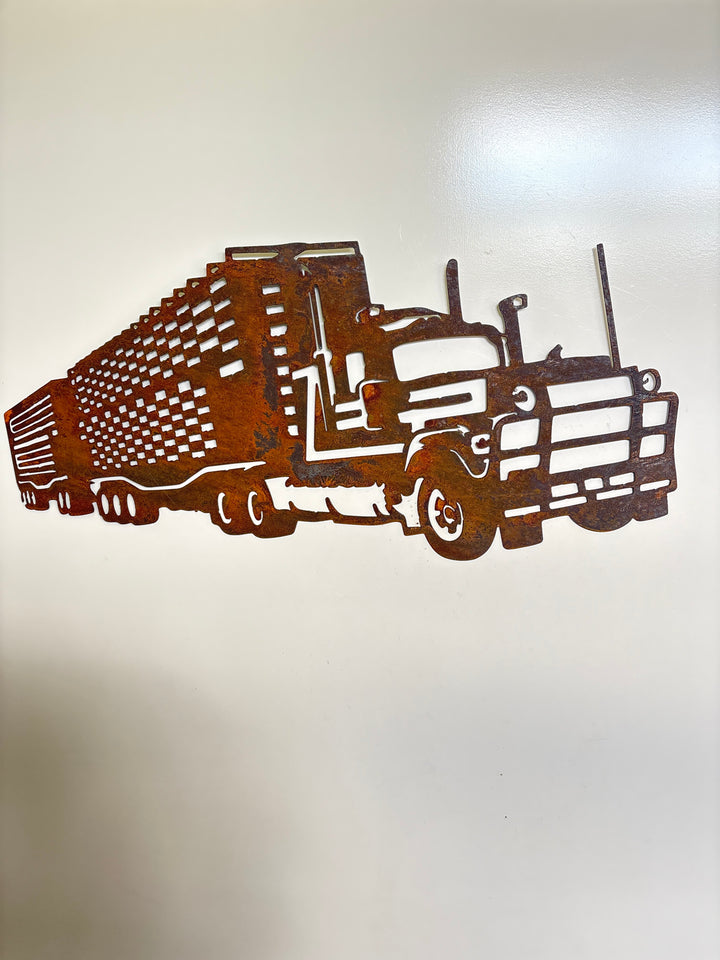 Mack Cattle Truck Metal Wall Art