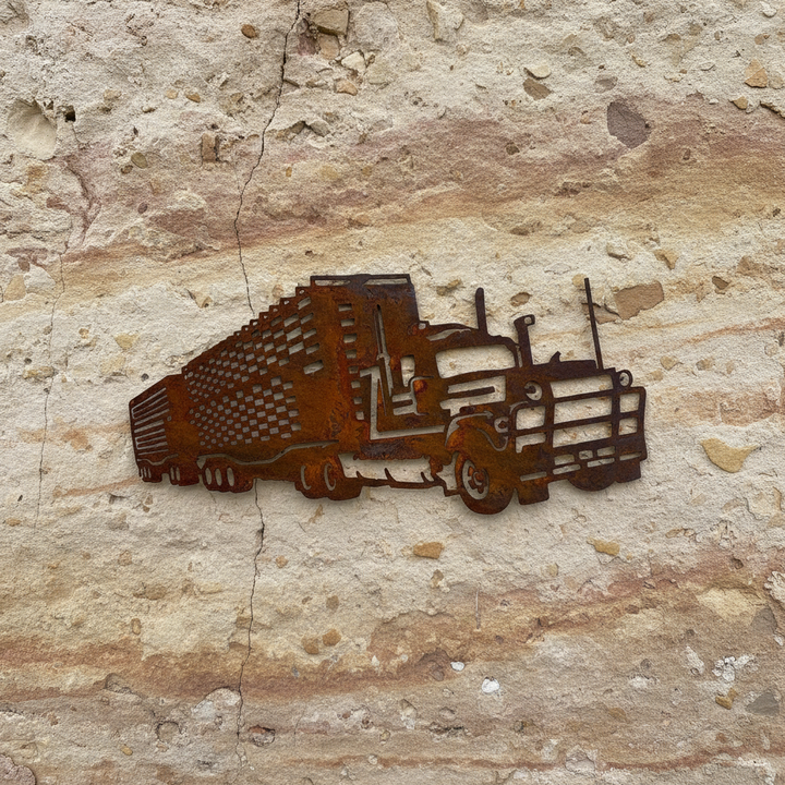 Mack Cattle Truck Metal Wall Art
