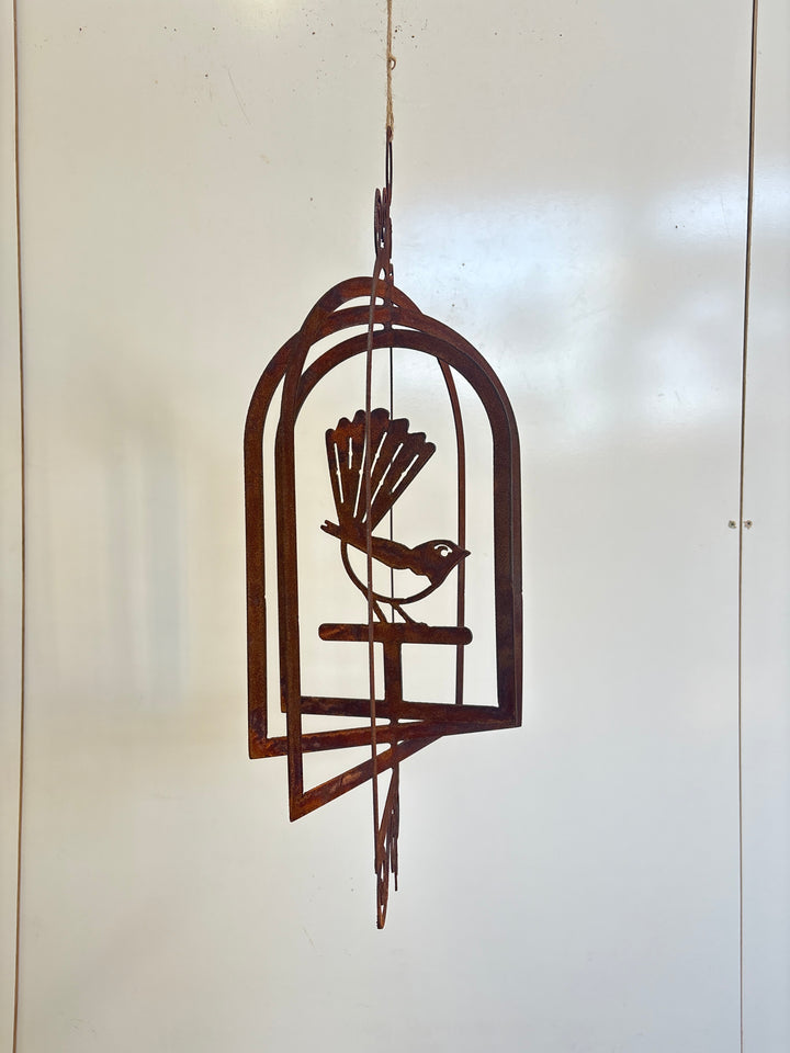 Willy wagtail Birdcage Metal Garden Art