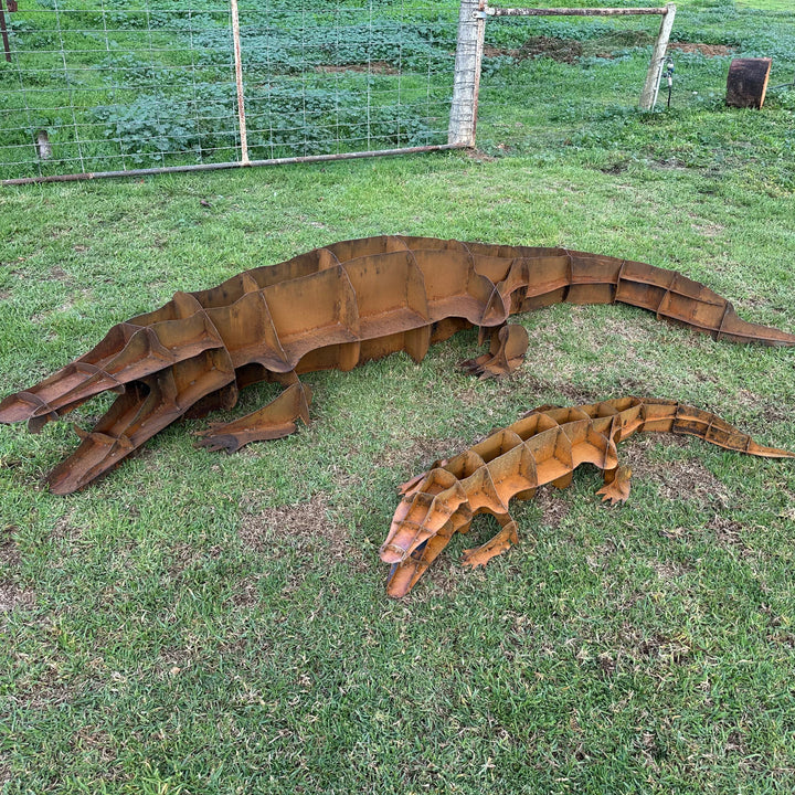 Metal Crocodile Sculpture – Australian Wildlife Garden Art