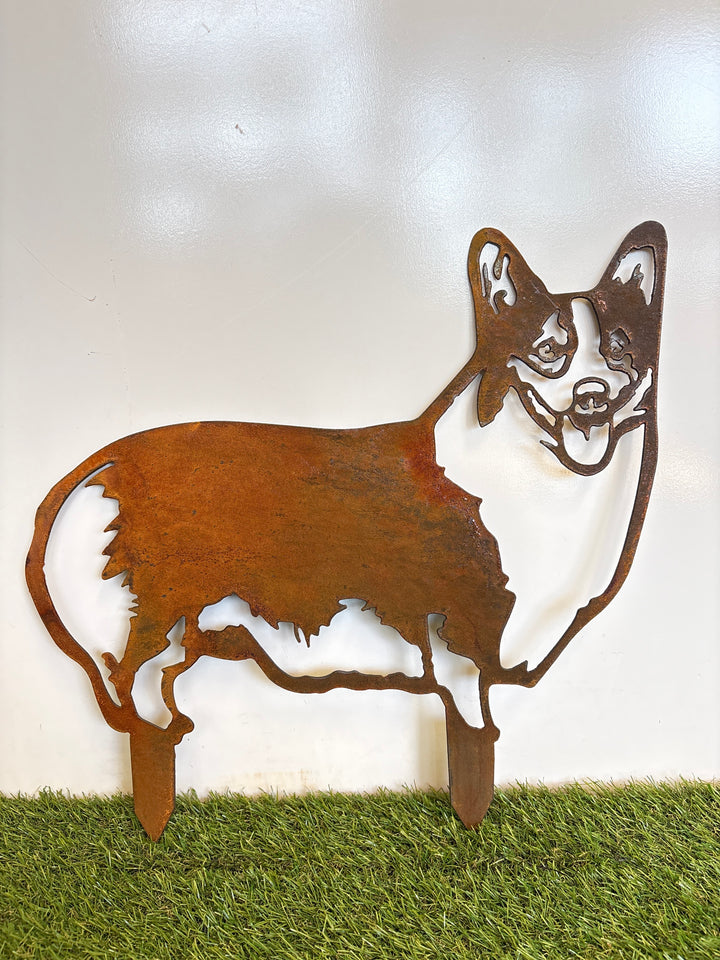 Pembroke Welsh Corgi Metal Wall Art - Dog Garden Art