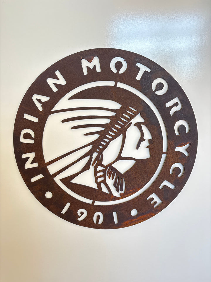 Indian Motorcycles Round Sign Metal Wall Art