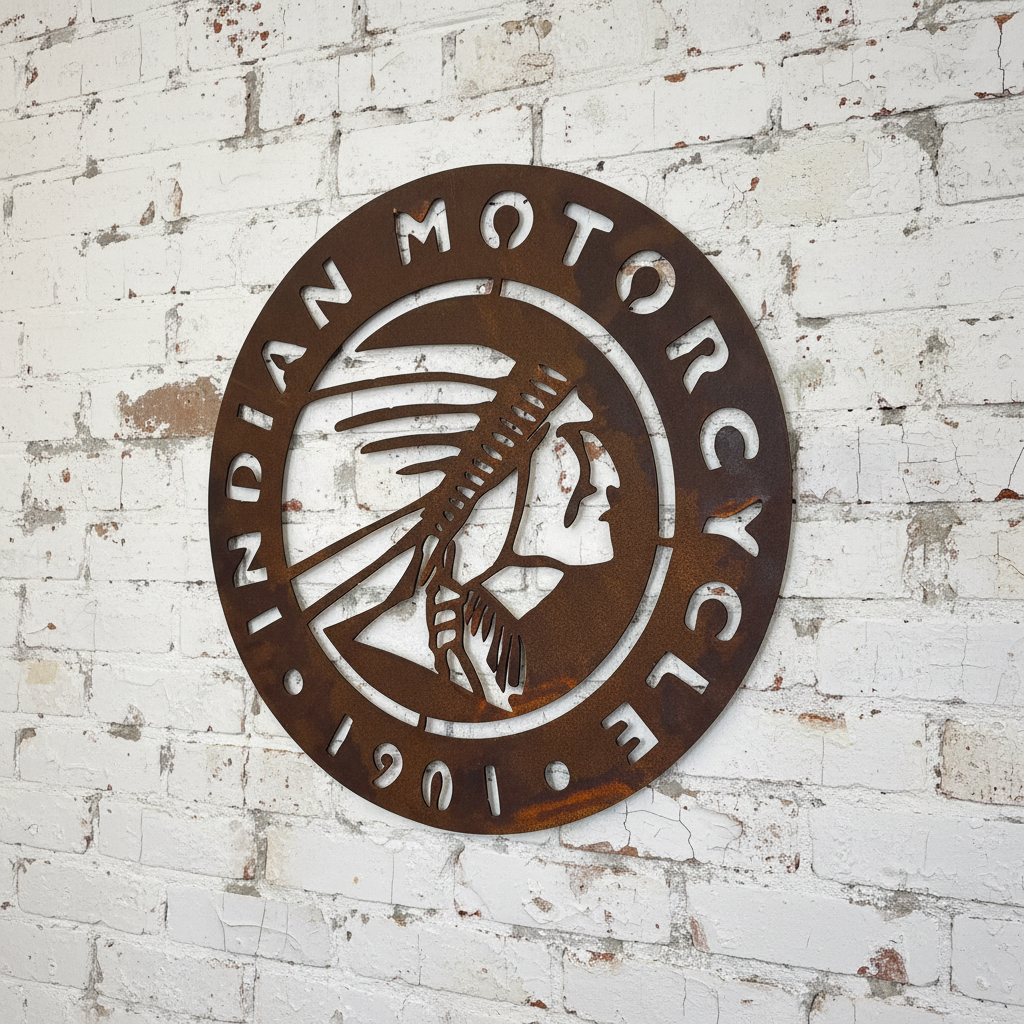 Indian Motorcycles Round Sign Metal Wall Art