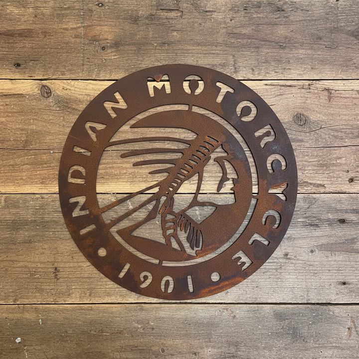 Indian Motorcycles Round Sign Metal Wall Art