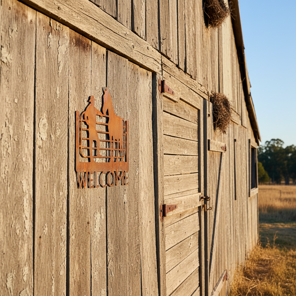 Welcome Sign Horse Metal Wall Art