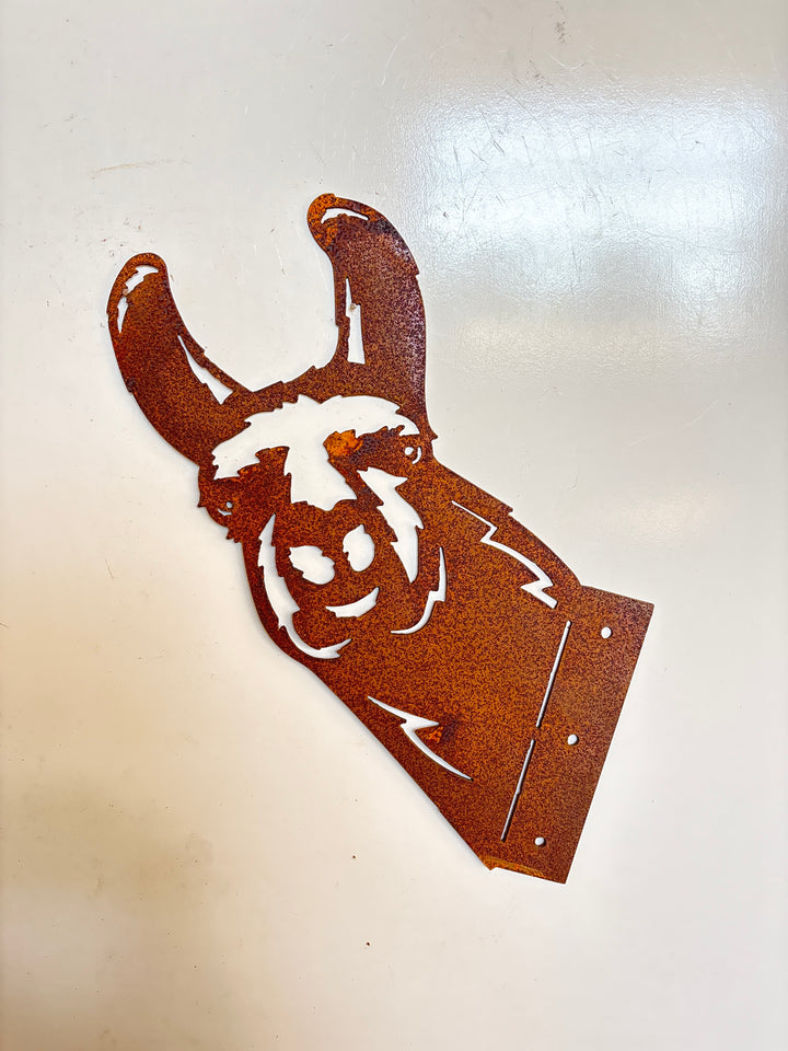 Peek a Boo Alpaca  - Metal Animal Garden Art