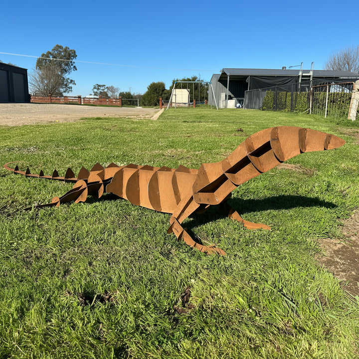 Metal Goanna Sculpture – Australian Garden Art