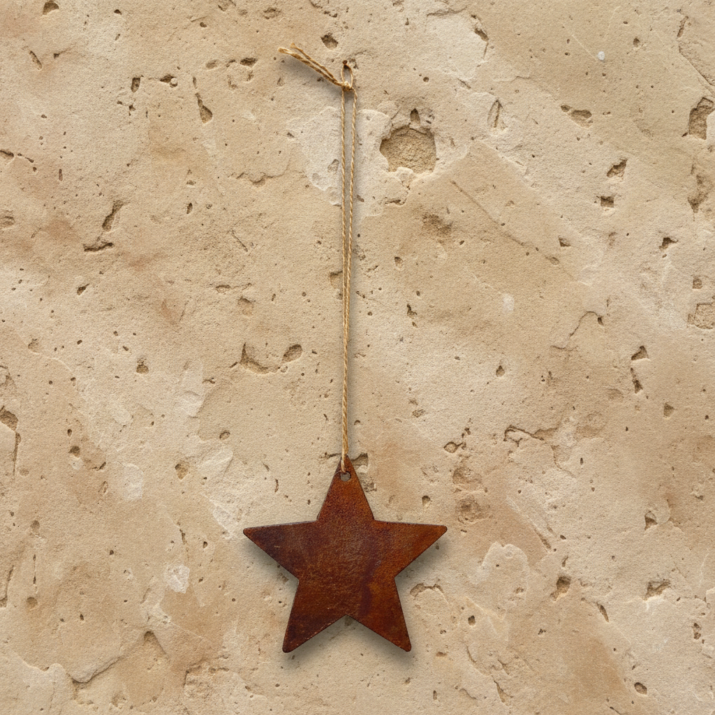 Hanging Metal Star Solid - Garden Art