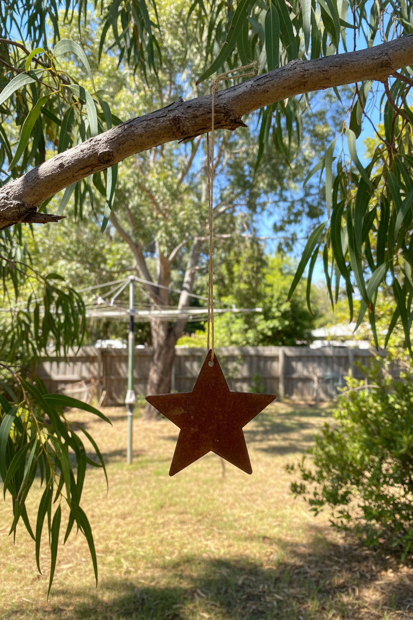 Hanging Metal Star Solid - Garden Art