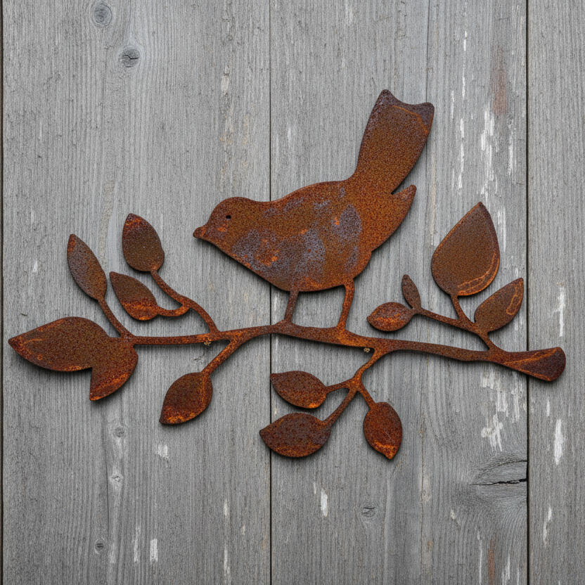 Bird on Branch Metal Wall Art nd117