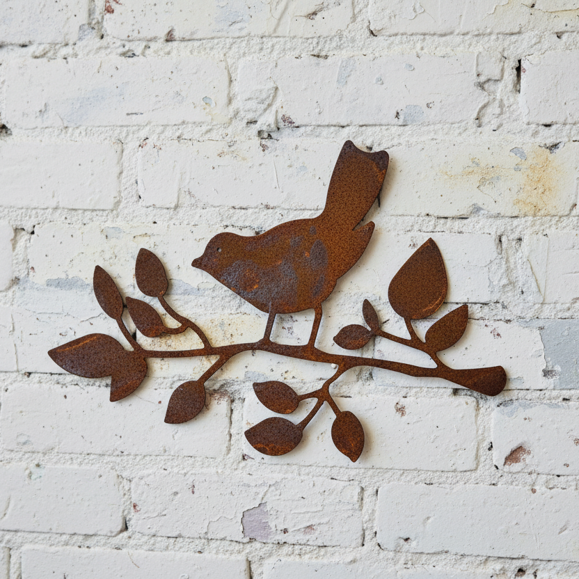 Bird on Branch Metal Wall Art nd117