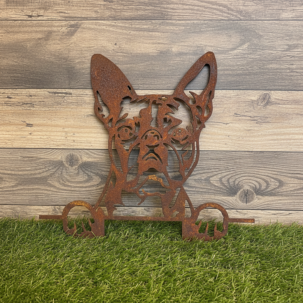 Boston Terrier - Dog Memorial Plaque - Metal Art