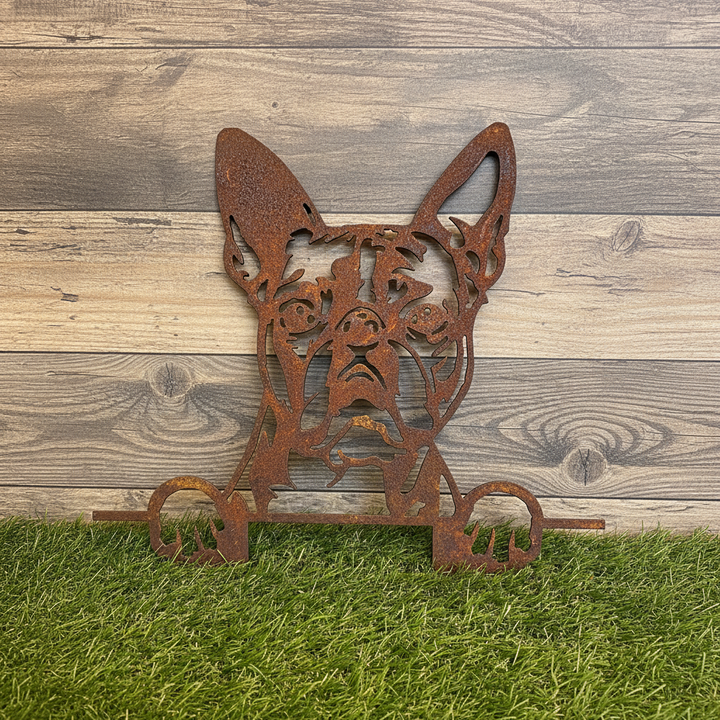 Boston Terrier - Dog Memorial Plaque - Metal Art