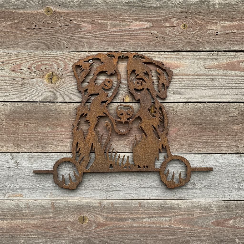 Australian Shepherd - Dog Memorial Plaque - Metal Art