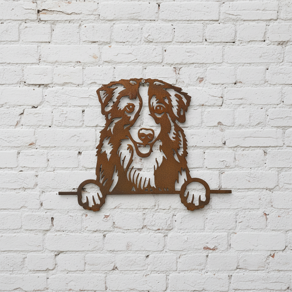 Australian Shepherd - Dog Memorial Plaque - Metal Art