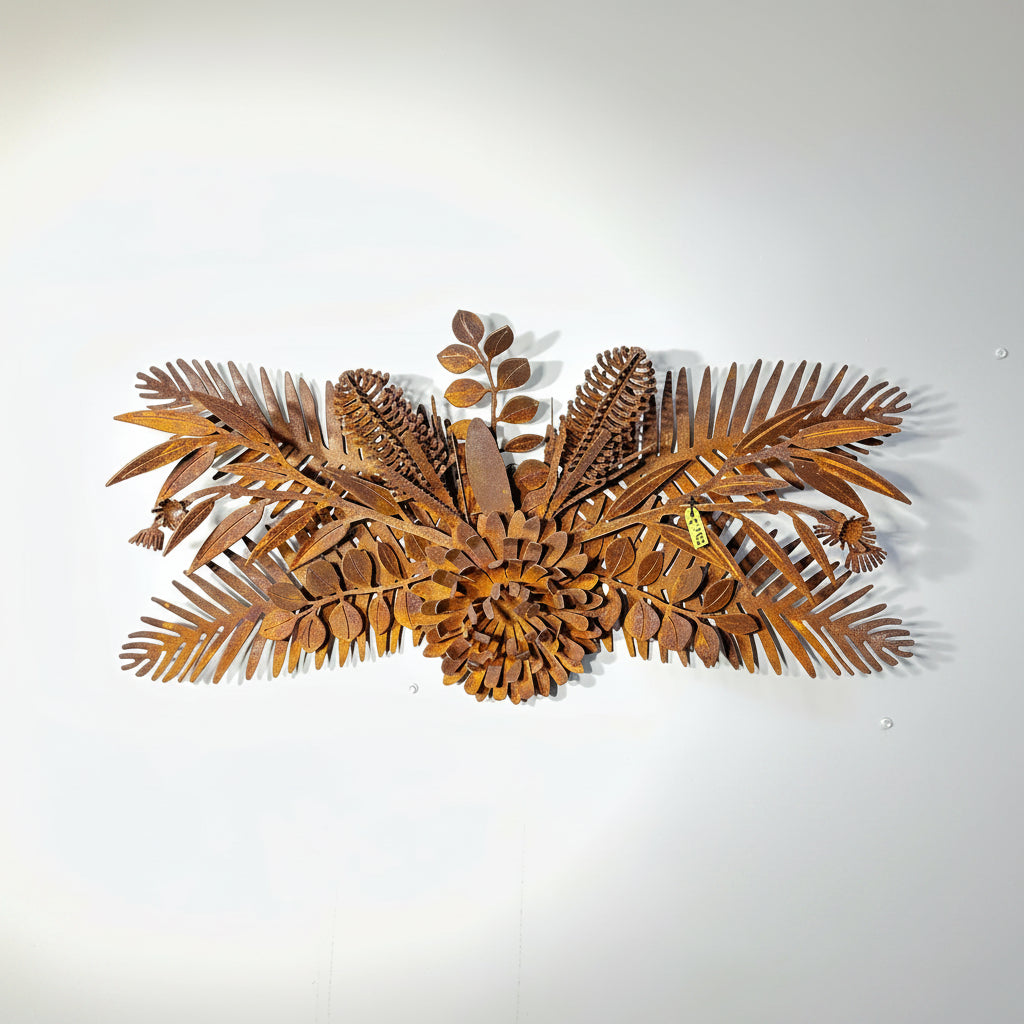 Australian Native Flower Garland – Metal Sculpture - Garden Art