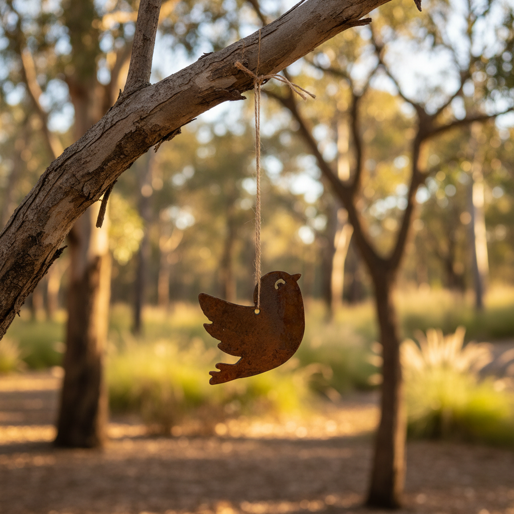 Hanging Metal Bird - Flying Garden Art
